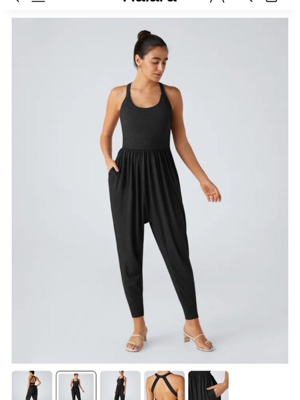 Halara U Neck Pocket Harem Casual Jumpsuit-Easy Peezy Edition Large